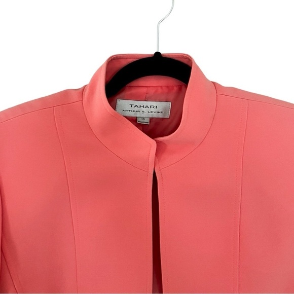 TAHARI Workwear Dress Jacket Open Blazer Coral Sz 10 - Picture 2 of 5